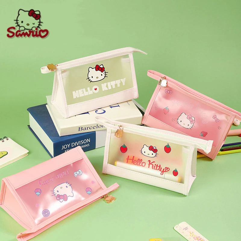Sanrio Hello Kitty Pencil Bag Translucent Frosting Cosmetic Bag Storage
