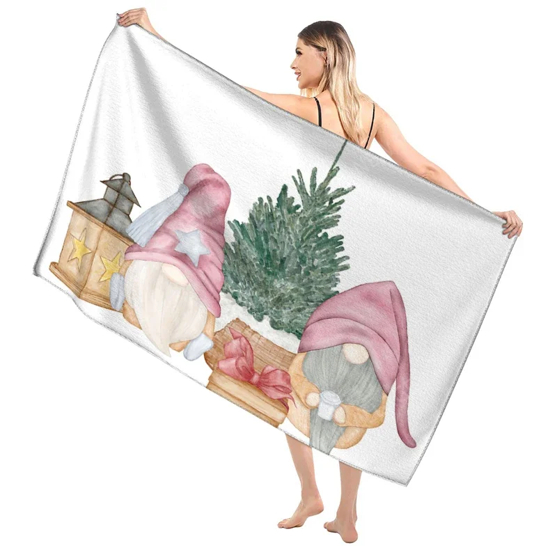 Christmas Pattern Bathroom Adult Soft Bath Towel Sauna Large Beach Towel Fitness Towel Hotel Women's Shower Quick Drying 2