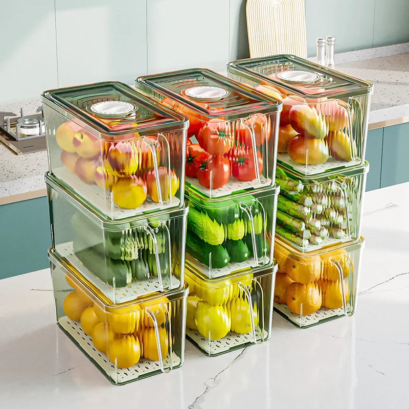 Portable Kitchen Storage Box Fridge Fruit Dry Food Rice Egg Plastic  Organizer Box Refrigerator Keep Fresh Storage Containers - AliExpress