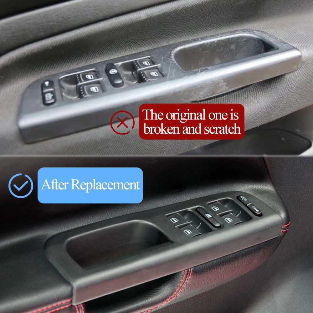 Volkswagon VW Bora Golf 4 MK4 Jetta 1999-2004 용 블랙 카본 자동차 인테리어 전면 후면 왼쪽 오른쪽 도어 핸들 커버 교체