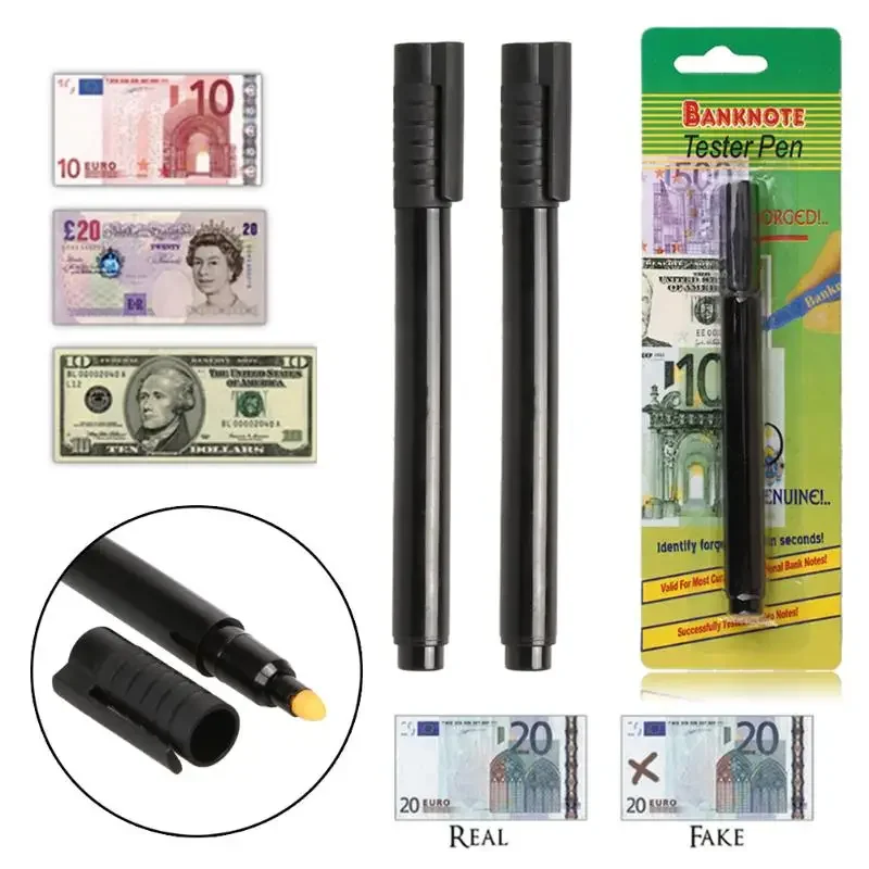 Money Detector Pen 2/4/6/8pcs Money Detector Money Currency Detector Counterfeit Marker Fake Banknotes Tester Pen Unique Ink Hand Checkering Tool