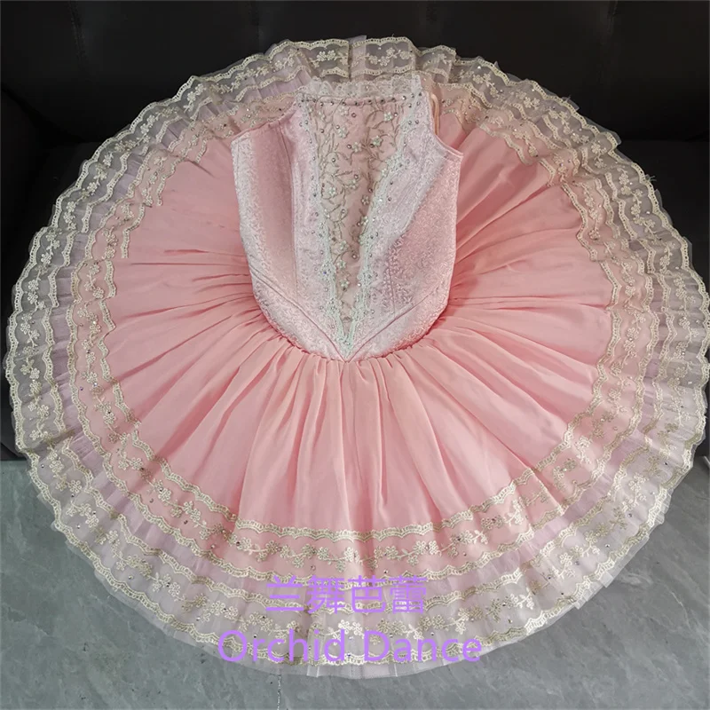 

New Coming Professional 12 Layers Competition Performance Wear Adult Girls Pink Ballet Tutu Dress