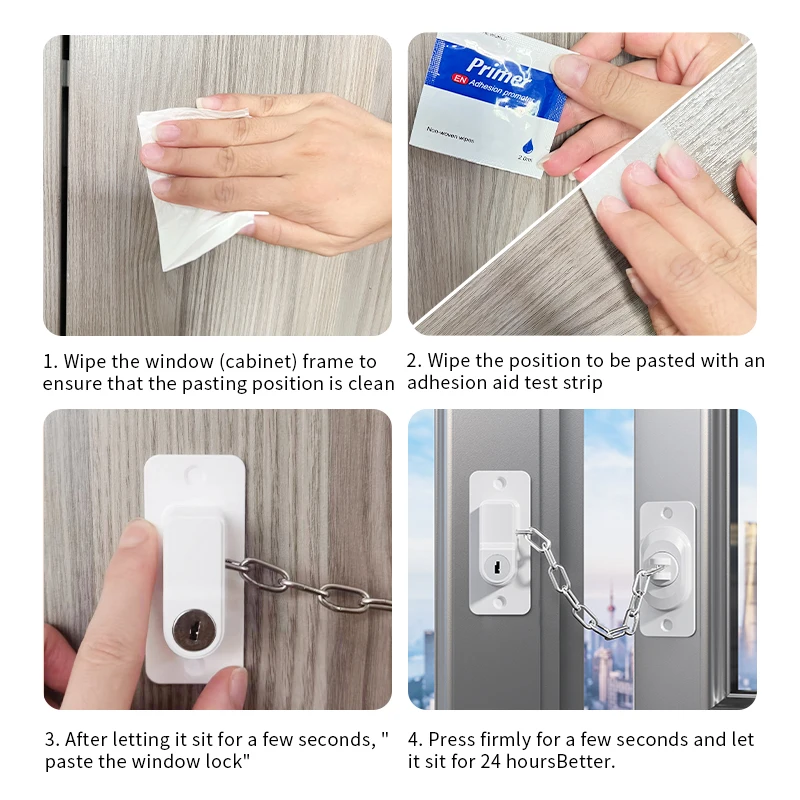 Baby Safety Lock Child Protection Refrigerator/Window Children Security Lock cabinet lock child lock safety lock refrigerator lock refrigerator door lock door window lock For Kids Cabinet With Keys Adjustable chain
