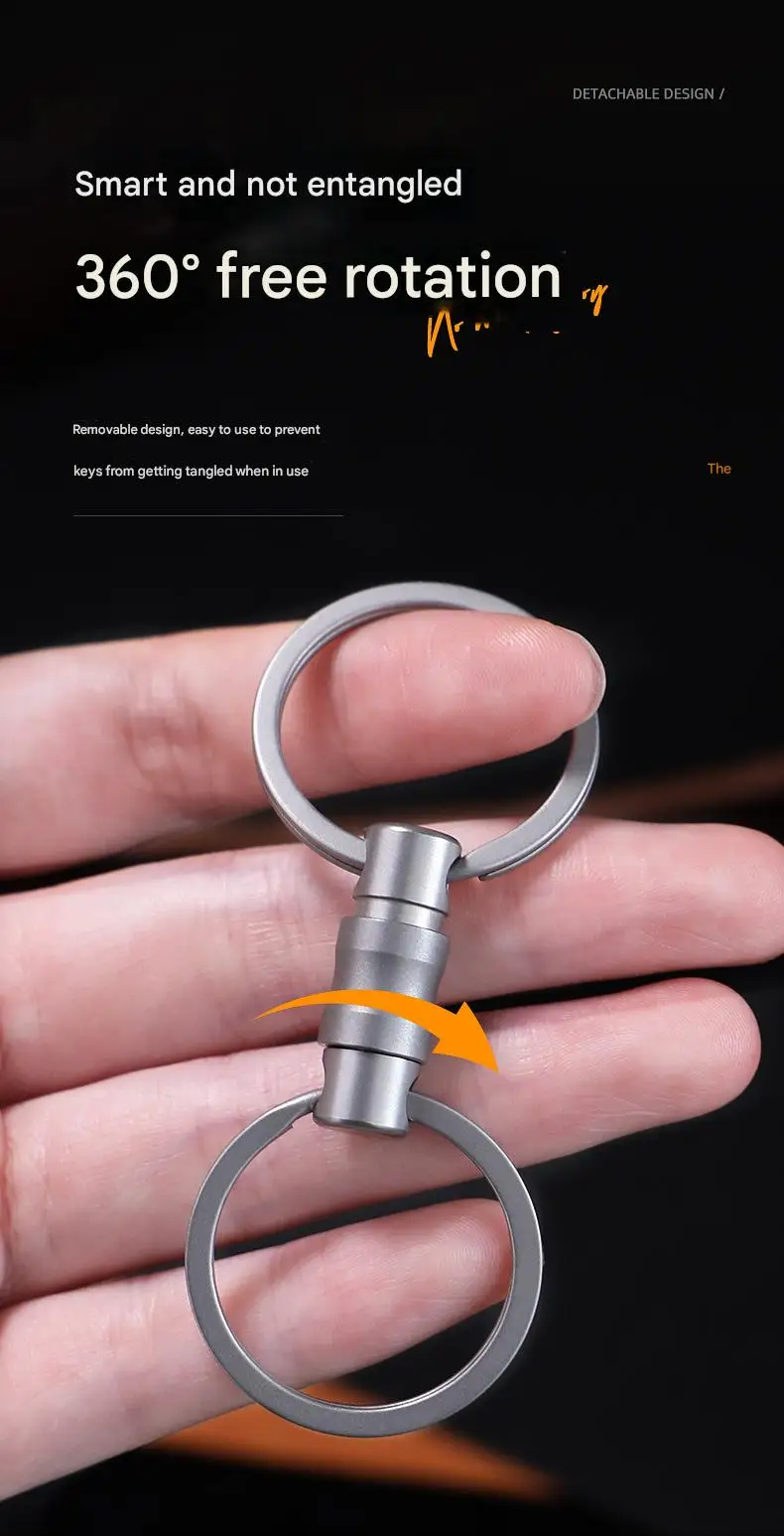 Titanium Alloy Quick Release Keychain 360° Rotatable unboxing Buckle Anti Stripping Dog walking Lightwei Safety With Lock design