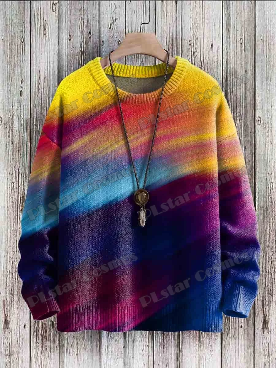 Halloween-Geist mit Katze & Vintage Katzen muster 3d gedruckt Herren gestrickt Pullover Winter Unisex lässig gestrickt Pullover Pullover zzm62 – Detail 15