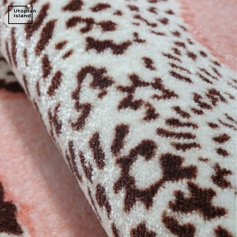 Leopard Carpet Soft Bedroom Carpet Nordic Plush Carpet Hair Baby Rugs Furry Babi Play Mat Pink Fluffy Carpets For Living Room 5
