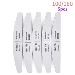 Professional Nail File Set - Emery Tools for Manicure & Gel Polishing, 240 Grit Buffers & Polishers (100 180 5pcs)