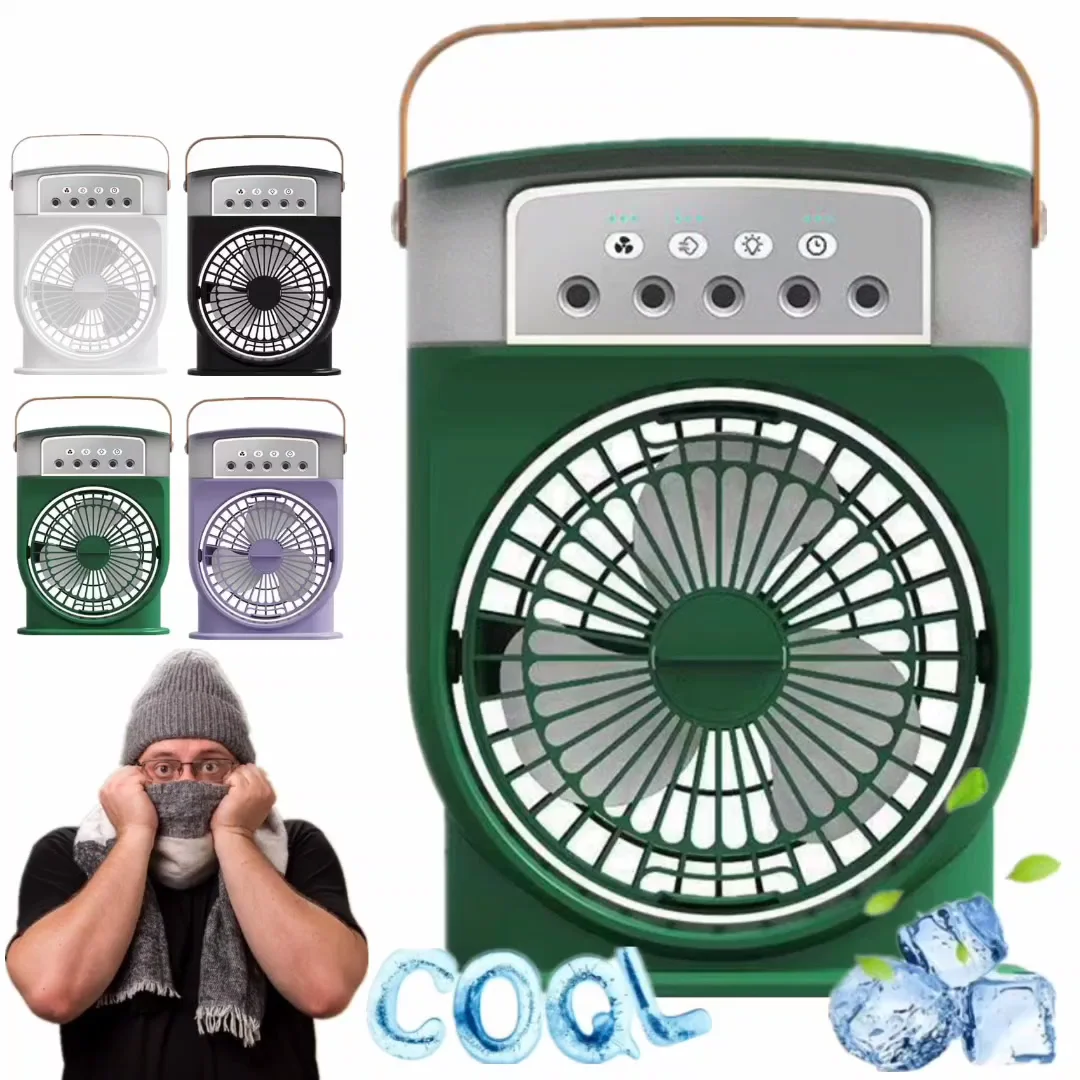 LARGE Rechargeable 4 In 1 Fan Air Cooler with Ice Humidifier & Night ...