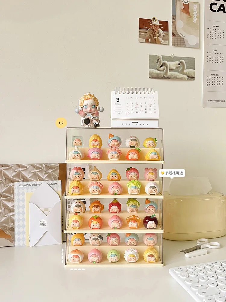 

2024 Transparent Blind Box Organizer Acrylic Dolls Display Box Small Action Figures Display Stand For Pop-Mart LEGO Storage Box