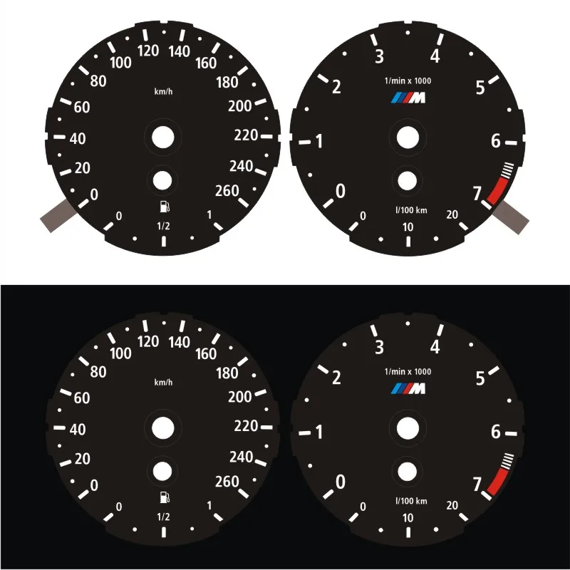 SD Motor EL Glow Gauge for BM E90 316i 318i 320i 323i Black panel White light