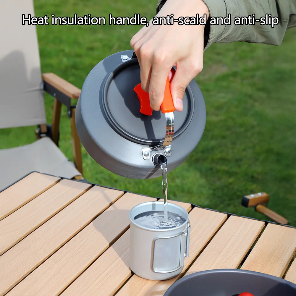 Aluminum Alloy Camping Cookware Kit Foldable Storage Nonstick Coating Outdoor Cooking Set Portable Water Kettle/Pan Pot/Saucepan