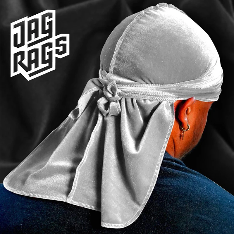 Nový unisex celistvý barva měkké samet longtail pirát čepice prodyšné bandana durag dlouhé stuha pelerína baotou čelenka du-rag