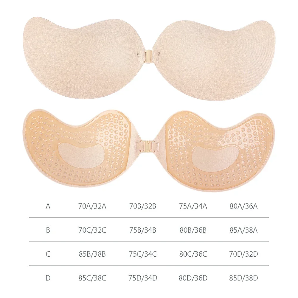 Invisible Strapless Adhesive Stick Bra Strapless Push Up Bras Women Lingerie Seamless Silicone Nipple Covers Bralette Underwear images - 6