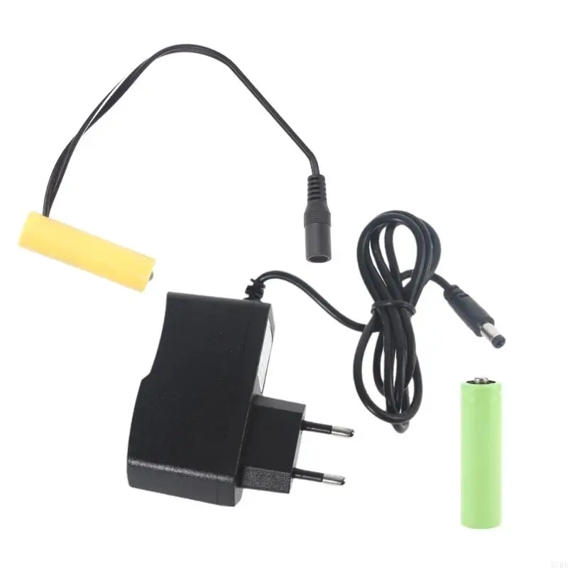 Universal 3V AM3/LR6/AA Battery Eliminators EU/US/UK Powered Cable Replace 2Pcs 1.5V AA Size Battery Cable