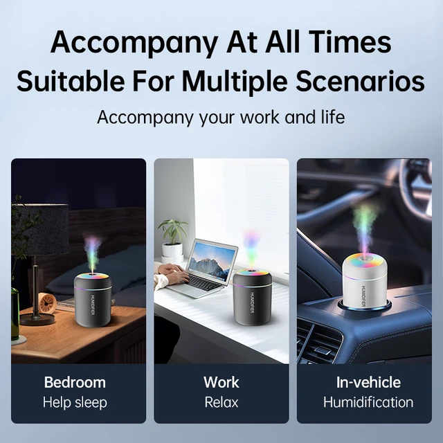 180ML Mini Air Humidifier USB Electric Aroma Diffuser Essential Oil Purifier Aromatherapy Mist Maker Lights For Car Home Bedroom 6