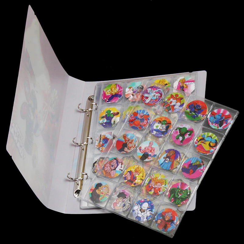 Lote De Tazos Album Complete Collection 100Pcs Tasos Letter Holder Binder For Dragon Ball Z Cards Pogs 8pcs Transpare Inner trading card binder card album card holders tazos album pages