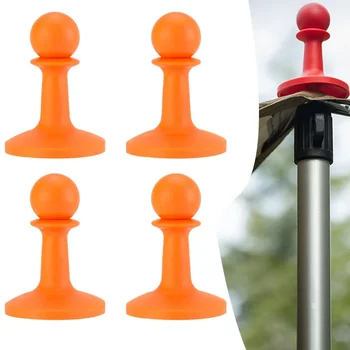 4pcs Camping Tent Rod Lightning Proof Cap Canopy Rod Awning Rod Support Bar AntiThunder Protections Cover Tent Accessory