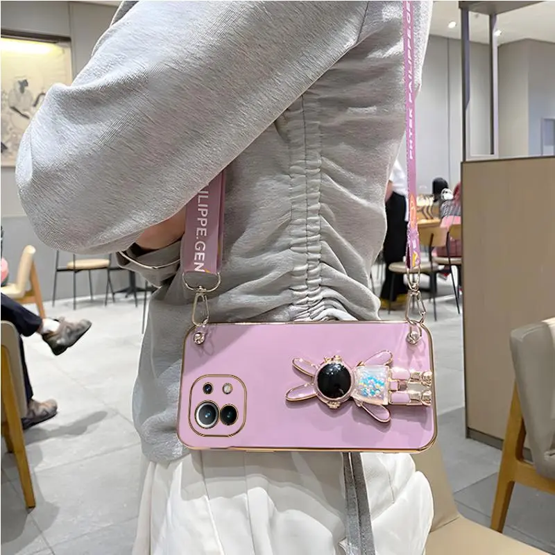 Crossbody Candy Rabbit Lanyard Strap Case For Xiaomi Mi 12T 11T 12 10 Mi13 13 Pro Lite 11 Ultra 5G 8 9 9T Cover_voghion.com