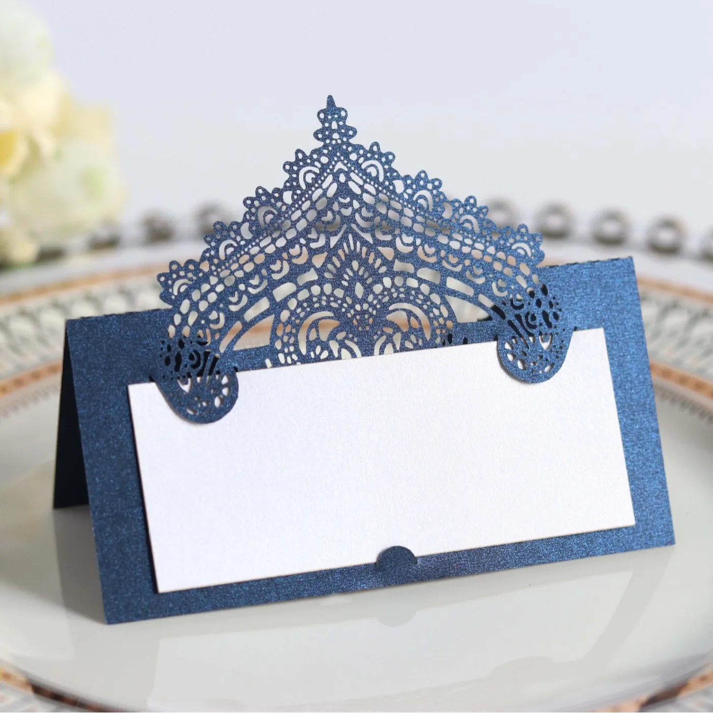 Lace Seat Card Laser Hollow Festival Handwritten Card Wedding Seat Name Table Number Stand Wedding Decoration Table