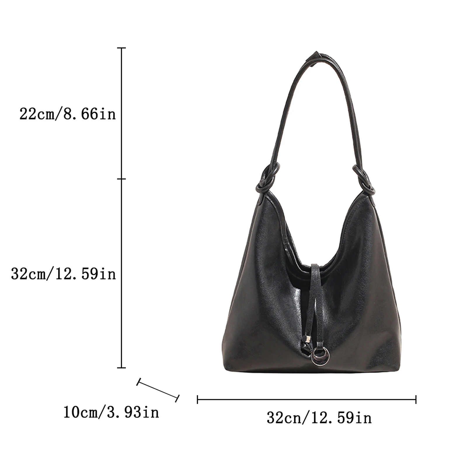 Women PU Leather Shoulder Bag Fashion Handbag Versatile Underarm Bag for Travel Dating Shopping
