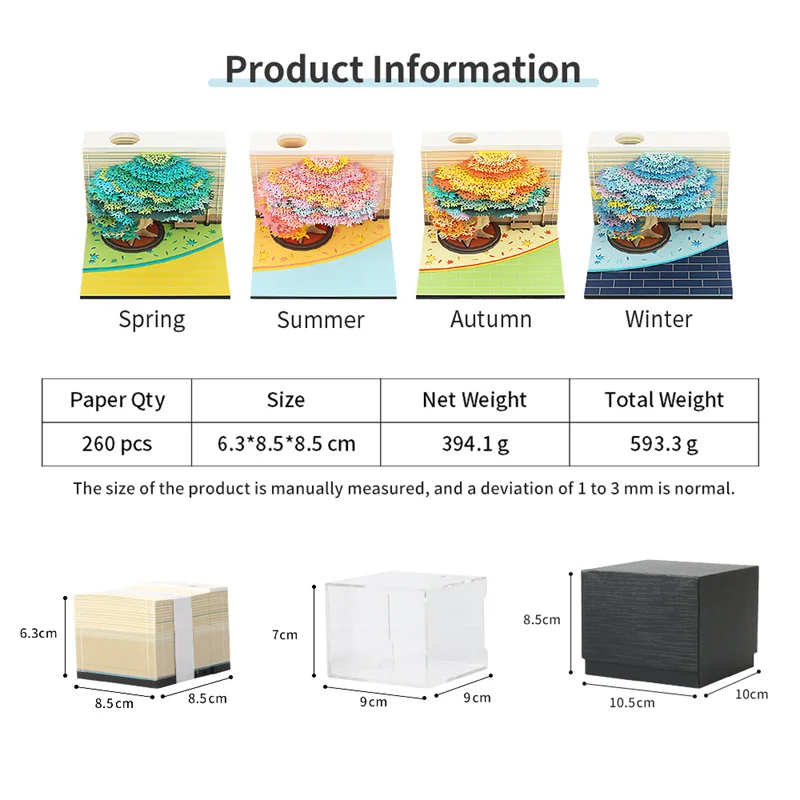 3D 블록 노트 장식 공예품, 기념품 미니어처, 축제 홈 장식, 달력, 생일 크리스마스 선물, 책상 인형