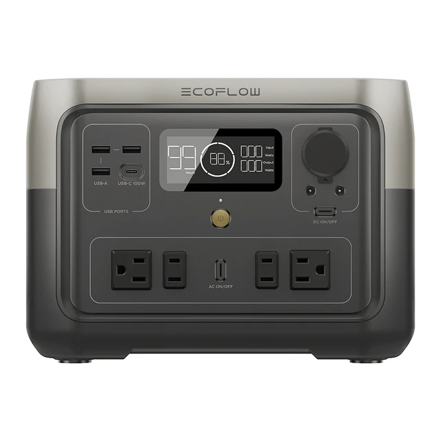 EF EcoFlow RIVER 2 MAX Portable Power Station, 500W Output, 512Wh LiFePO4  Battery Solar Generator, 1 Hour Fast Charging - AliExpress