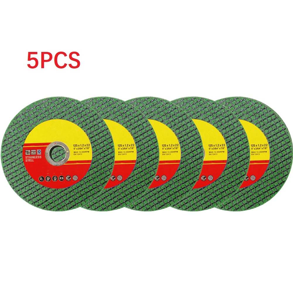 5pcs 125mm Metal Cutting Disc Angle Grinder Stainless Steel Grinding Resin Double Mesh Diamond Grinding Wheel Polishing Tools