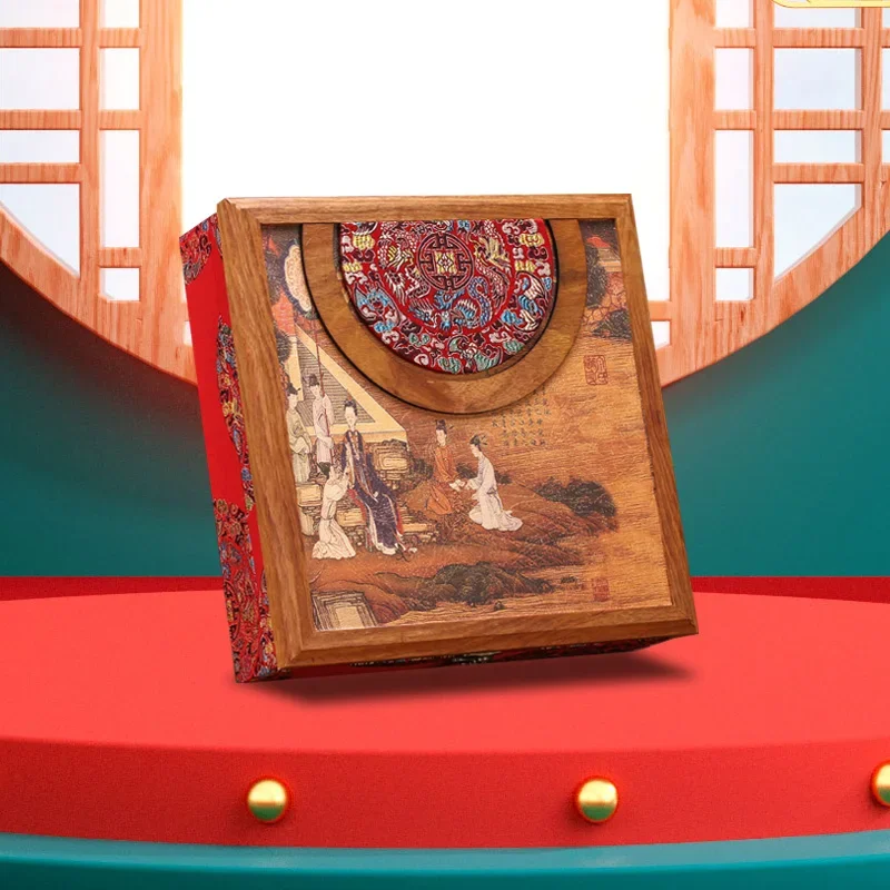 Vintage Tea Box Wooden Pu'er Storage Boxes 357g Tea Caddy China Kung Fu Set Teaware Accessories Gift Seal Box Decoration