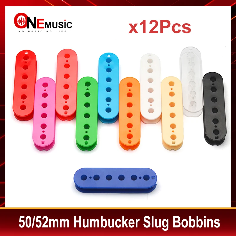 

12Pcs 50/52mm Humbucker Slug Bobbin for Electric Guitar Double Coil Pickup Multi Color for choose