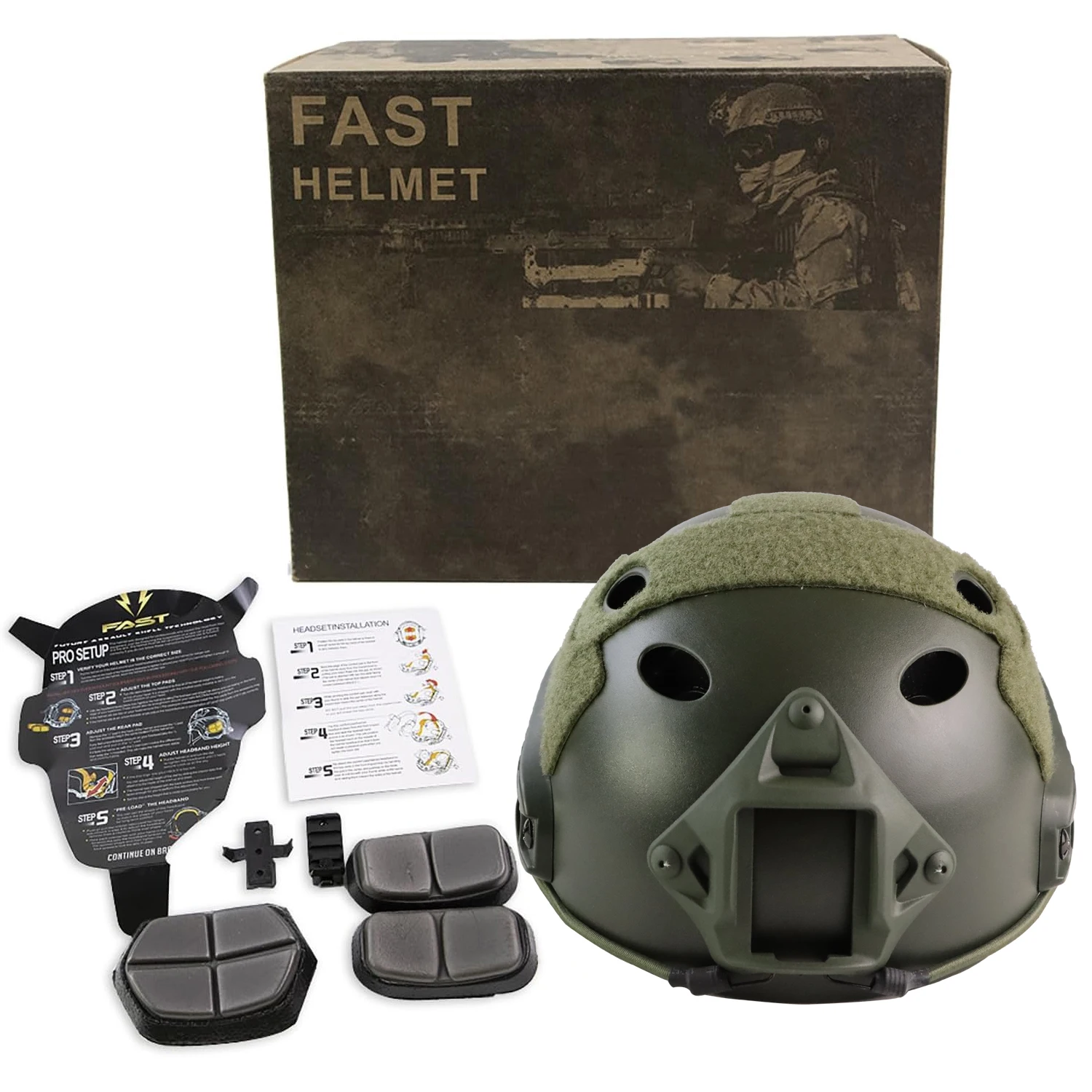 BOOIU 빠른 전술 BJ 타입 헬멧, 에어소프트 보호 페인트볼 전투 헬멧, 라이딩 CS 게임 헤드 보호대, ABS 빠른 헬멧