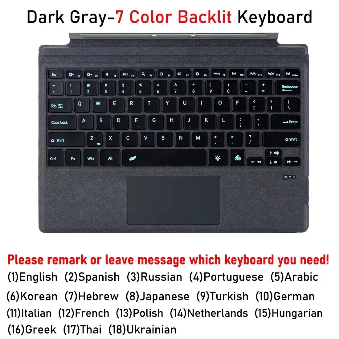 Slim Detachable Bluetooth Keyboard for Surface Pro - Enhanced Type Cover