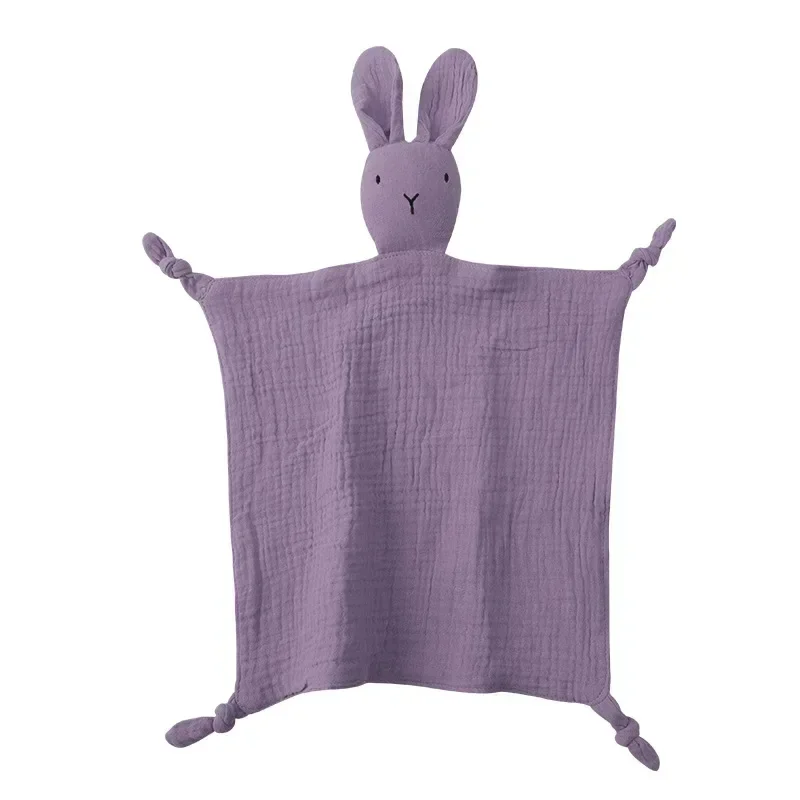 19161225 Soft Cotton Muslin Baby Bibs Stuffed Rabbit Doll Newborn Appease Towels Security Blanket Baby Sleeping Cuddling Towels