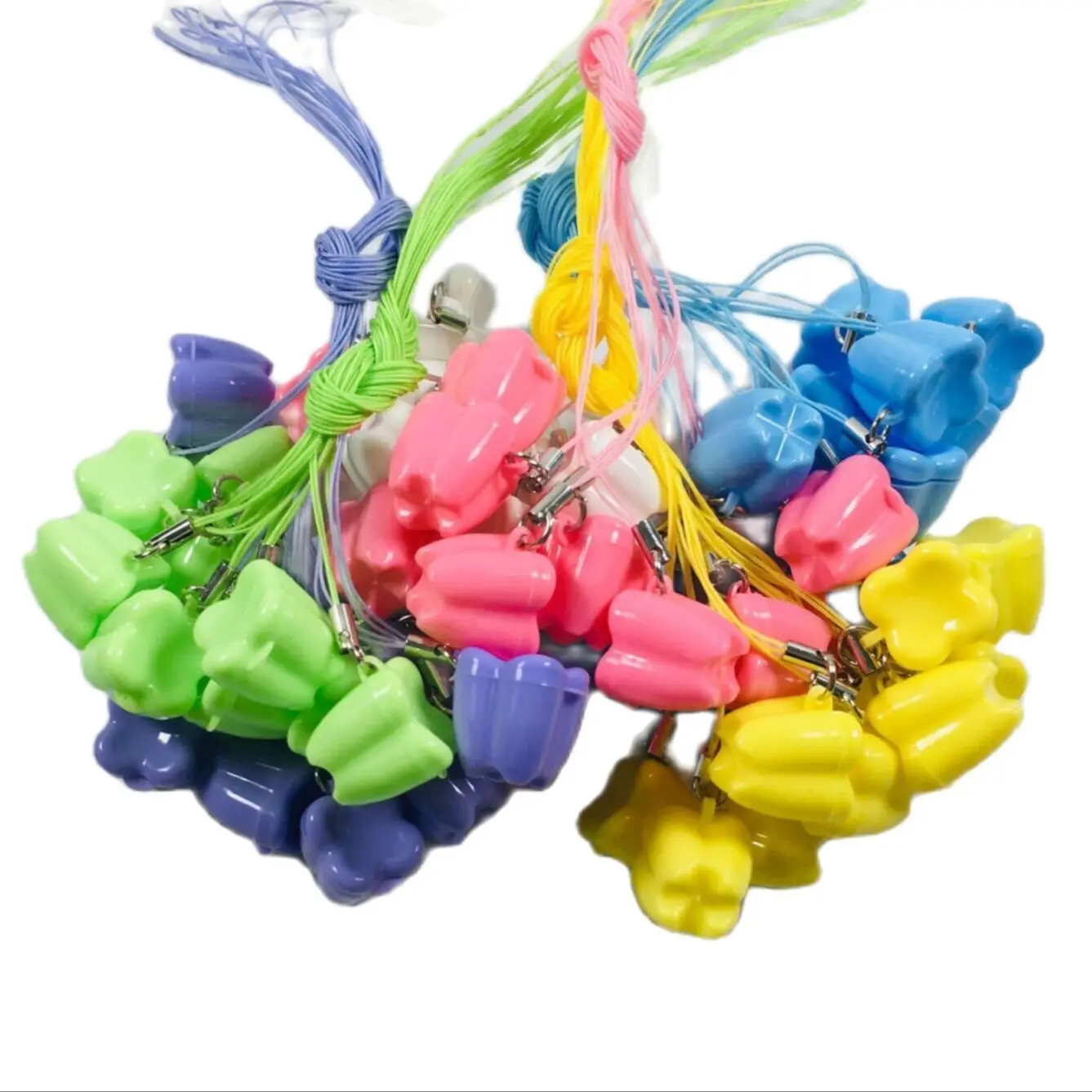 

20pieces Dental Milk Teeth Holder Boxes Plastic Necklace Baby Kids Toys Award Souvenir Six Colors