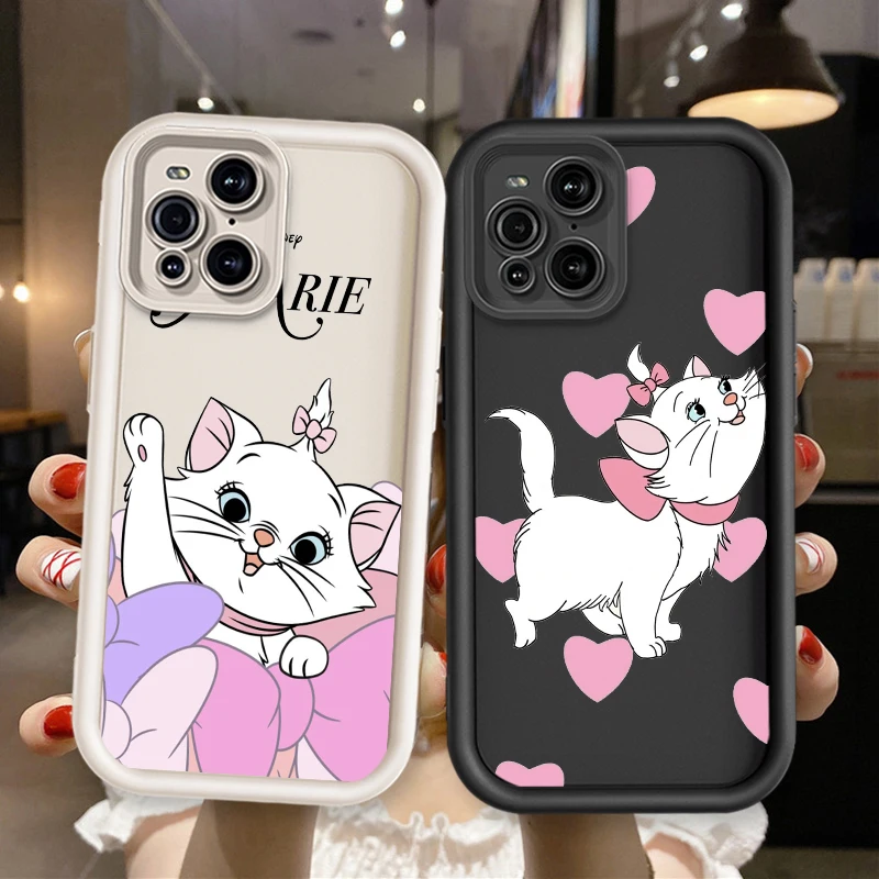 021 _ Marie Cat Pink Anime Per Oppo Reno 10 8 8T 7 7Z 6 5 Trova X5 X3 Pro Plus 4G 5G Eye Ladder Cover Capa Fundas Phone Case