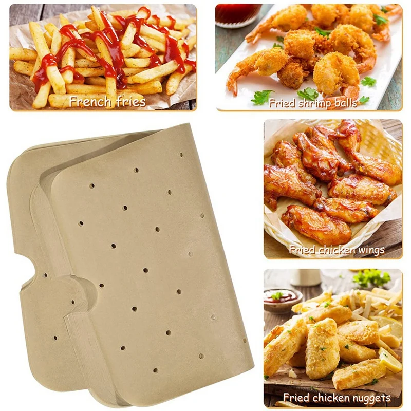 100/50Pcs Air Fryer Paper For Ninja Foodi Accessories 20cm 29cm Square Air Fryer Parchment Paper Liners Pizza Accessories air fryer paper
