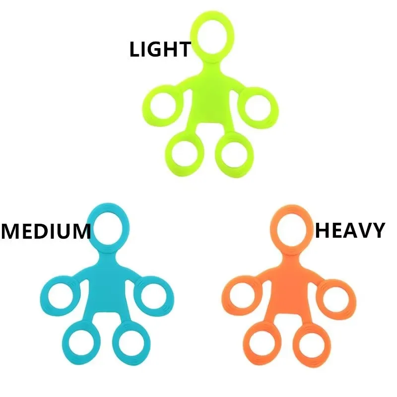 Finger Sensory Fidget Toy Grip Silicone Ring Exerciser Antistress Resistance Band Fitness Stretcher 3 Levels For Autism ADHD