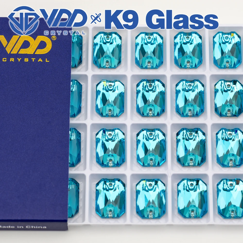VDD Smaragdschliff, mehrere Farben, hochwertiges K9-Glas, zum Aufnähen von Strasssteinen, Kristall-Nähsteine mit flacher Rückseite für Bekleidungsdekorationen – Detail 19