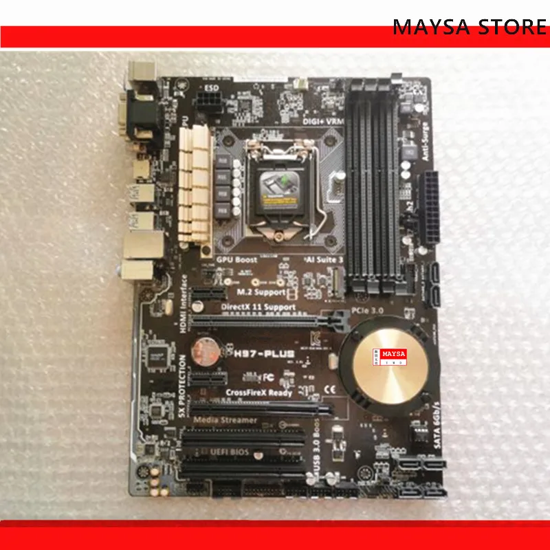 

H97-PLUS материнская плата 1150 материнская плата DDR3 32 ГБ ОЗУ поддержка Xeon Core i7 i5 i3 процессор Intel H97 HDMI PCI-E X16 ATX M.2 SATA3