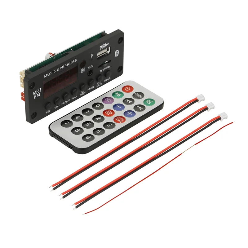 Y10A-50W Amplifier 12V MP3 Decoder Board Bluetooth 5.0 25W Car MP3 Player USB Recording Module FM AUX Radio For Speaker