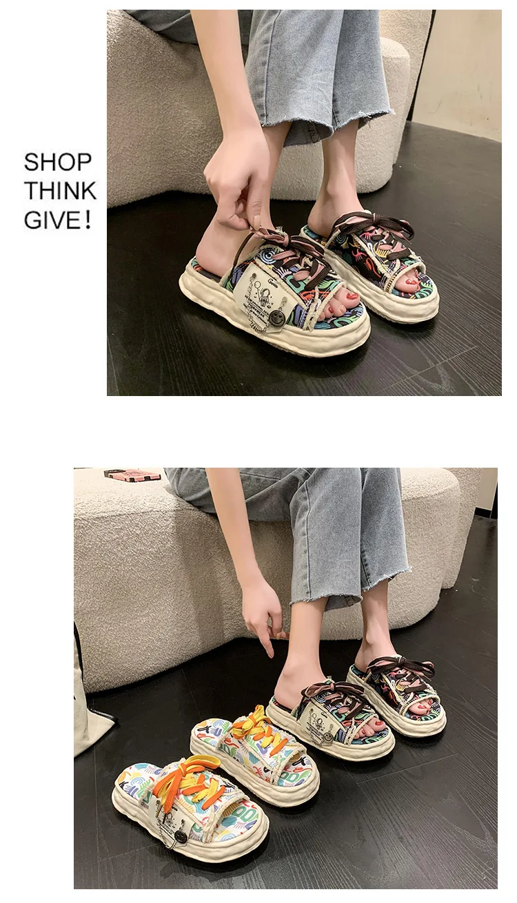 Cute Women's Platform Street Slippers for Teens - true deals club