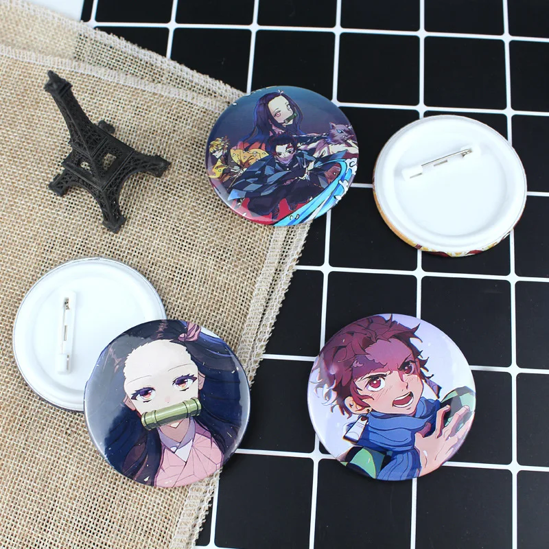 Anime kimetsu não yaiba-demônio slayer lapela pino tanjiro irmã mais nova  demônio menina nezuko kamado broche glitter metal distintivo - AliExpress