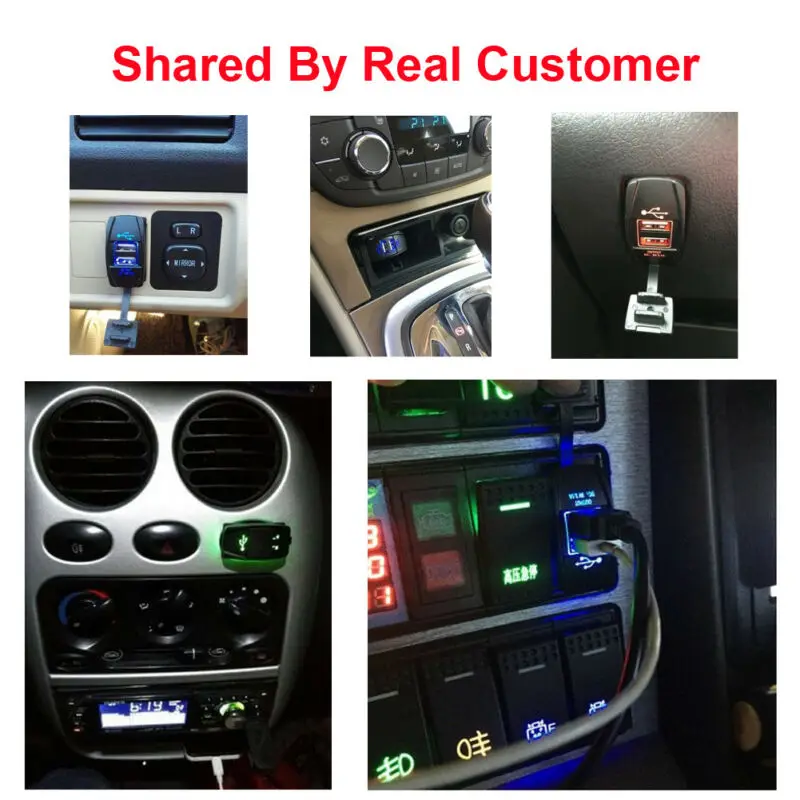 

Dual USB 3.1 Power Charger Carling ARB Rocker Switch Blue LED Light Car Boat 12V Rocker Switch Panel With Dustproof Rubber Cover