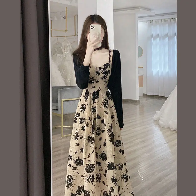 Summer New Dress Matching Set Women's Fashion Sunscreen Shirt Top+Strap Skirt Two Piece Korean Elegant Dresses Suit