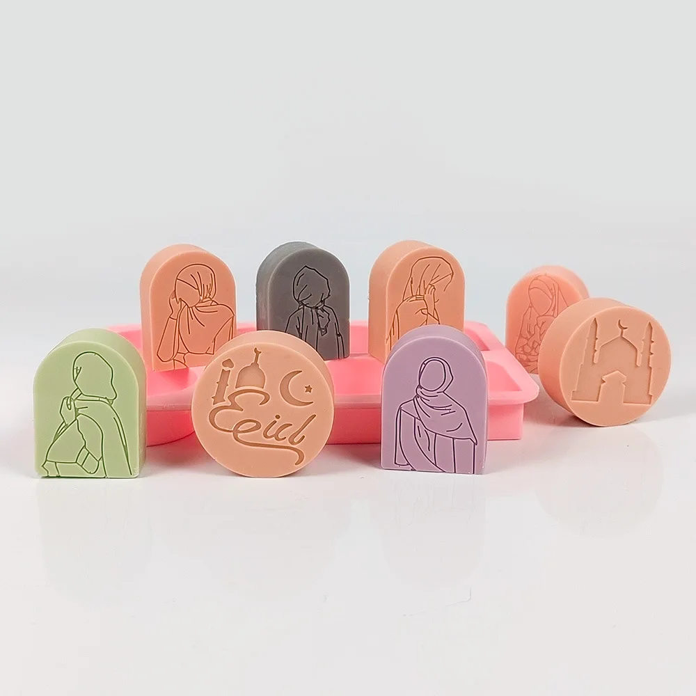 6 Hole Ramadan Silicone Soap Mold Eid Mubarak Ramadan Soap Mold DIY Handmade Aromatherapy Cake Dessert Candle Making Mould