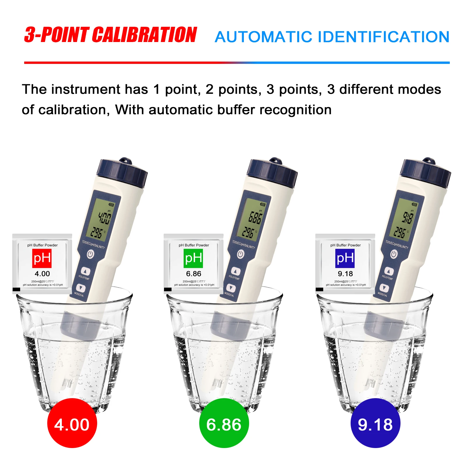 EZ-9909 5in1 Function Water Quality Meter PH Salinity TDS EC Tester With Backlight For Aquaculture,Drinking Water,Swimming Pool
