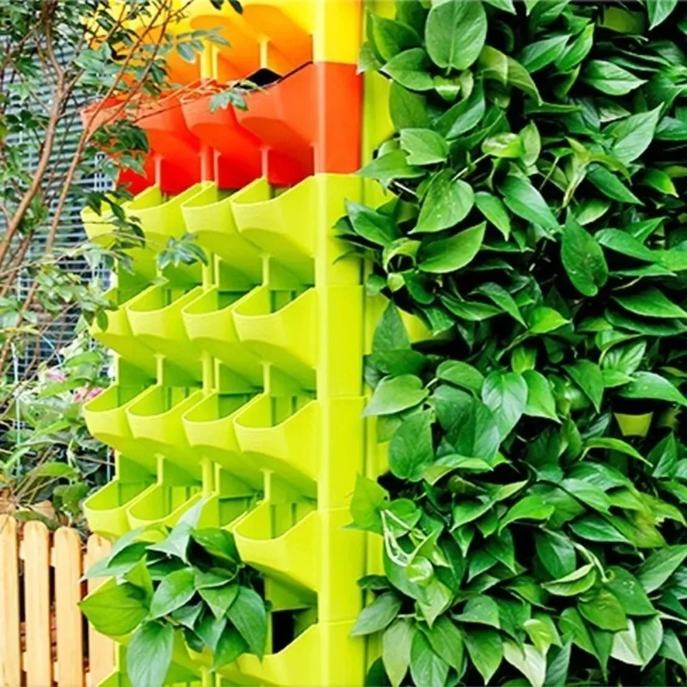1 Pcs Planter Vertical Greening Indoor and Outdoor Balcony Wall Hanging Flower Pot Creative Combination of Resin Plastic Flower Pot