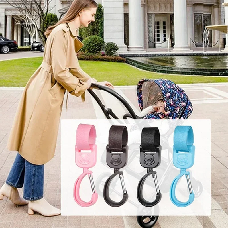 

2pcs Baby Stroller Hook Clip Aluminum Alloy Carabiner Cart Organizer Diaper Bag Shopping Pram Hook Hanger Stroller Accessories