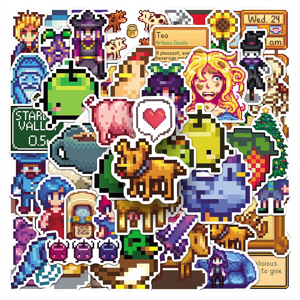 10/30/50 stücke Klassische Pixel Spiel Stardew Valley Aufkleber Lustige Cartoon Aufkleber Wasser Flasche Laptop Telefon Graffiti Aufkleber Großhandel