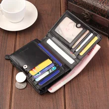 

Men's Short Wallet Retro Fashion Youth Vertical Pu Leather Zipper Wallet Solid Color High Quality Purse Men's Gift Card Holder