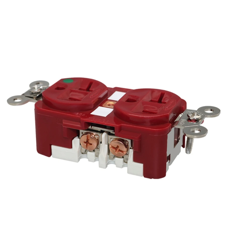 

Розетка двухсторонняя из чистой меди HBL8300RED HBL8300G, 20 А, 110-250 В